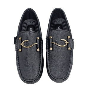 Soft Move Medicated Sole S Buckle Black Leather Loafer