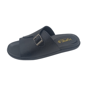 Hyper Executive Medicated Sole Stylish Black Leather Slipper