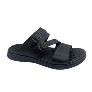 Clarks Medicated Sole Black Leather Comfort Slipper