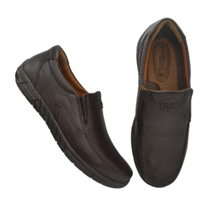 Strobel Brown Imported Leather Degar Shoes - Medicated Insole