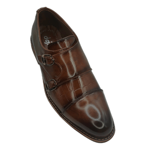 Dejavu Premium Textured Double Monk Chiko Shoes