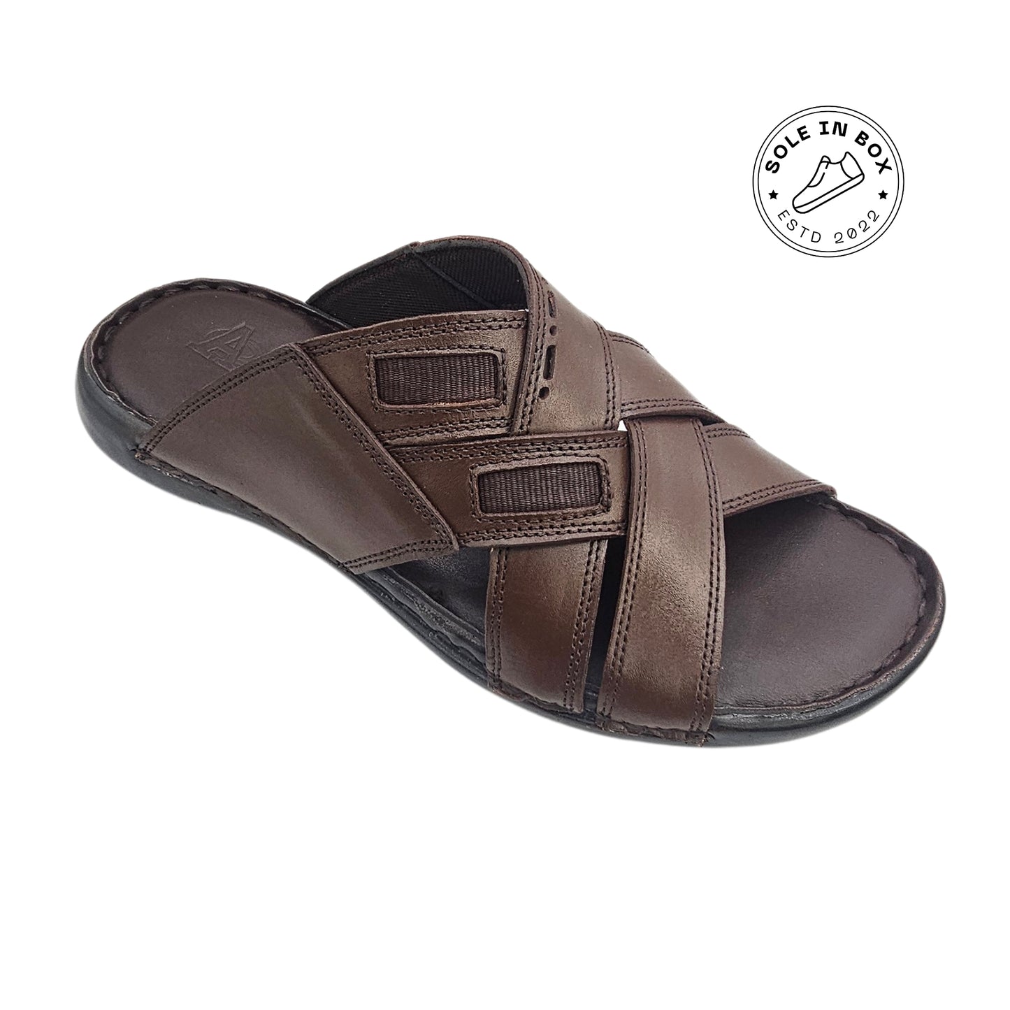 A Collection Brown Leather Comfort Slipper