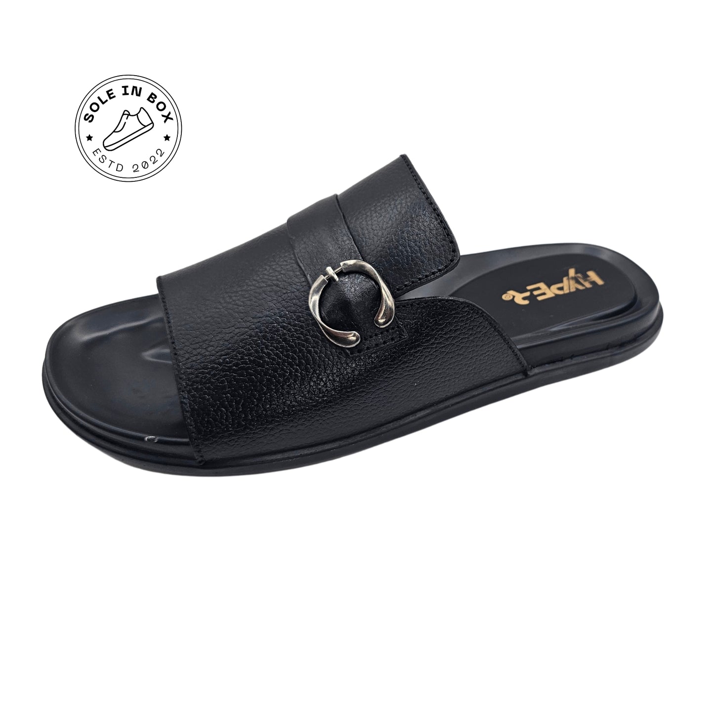 New Hyper Executive Medicated Sole Black Leather Slipper