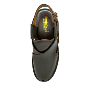 Punto Zero Brown Leather Peshawari Chappal