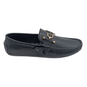 Soft Move Medicated Sole S Buckle Black Leather Loafer