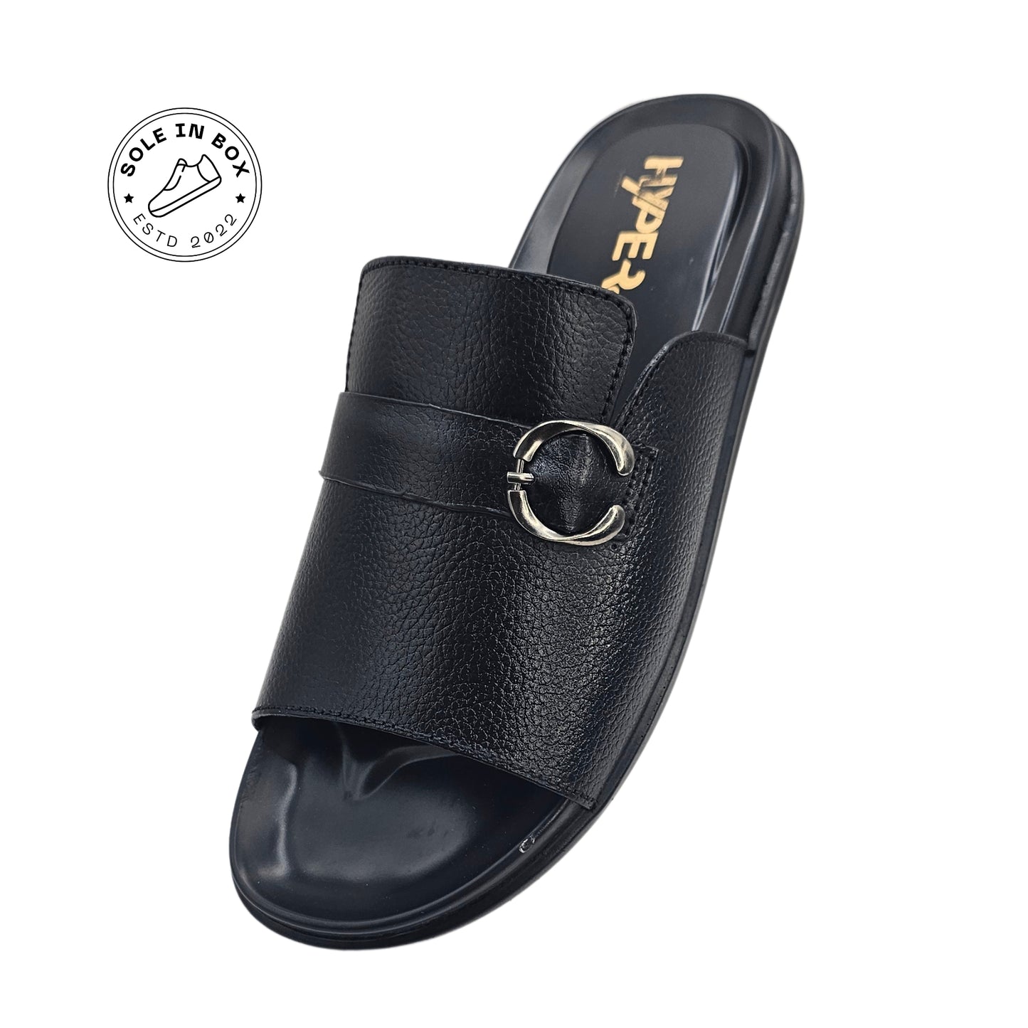 New Hyper Executive Medicated Sole Black Leather Slipper