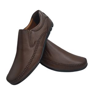 AirMan Brown Pure Leather Pump Shoes