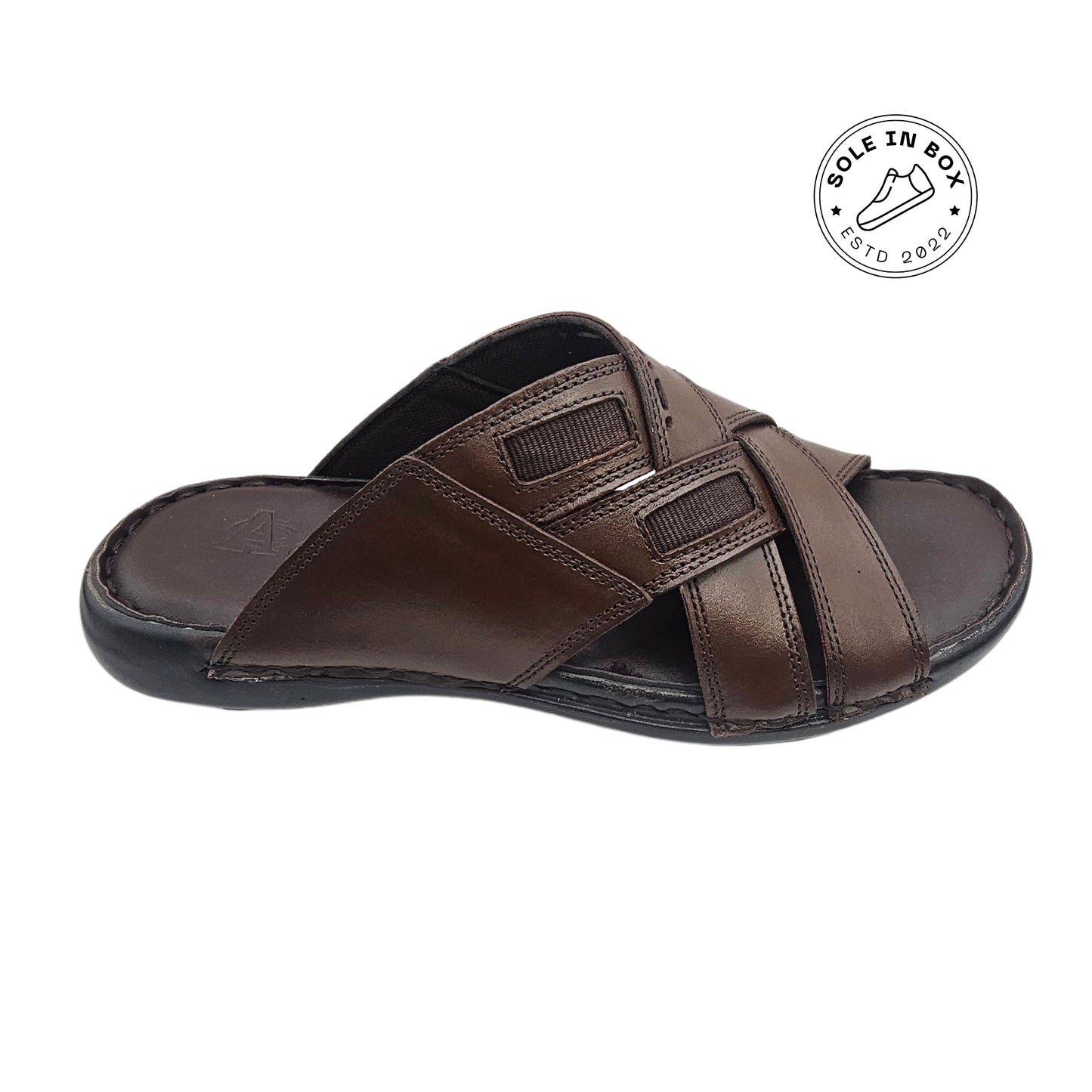 A Collection Brown Leather Comfort Slipper