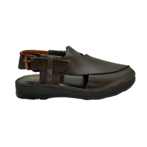 Punto Zero Brown Leather Peshawari Chappal