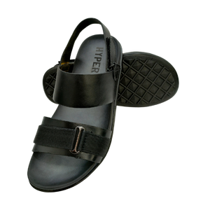 Hyper Leather Black Comfort Sandal