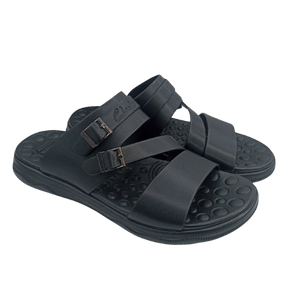Clarks Medicated Sole Black Leather Comfort Slipper