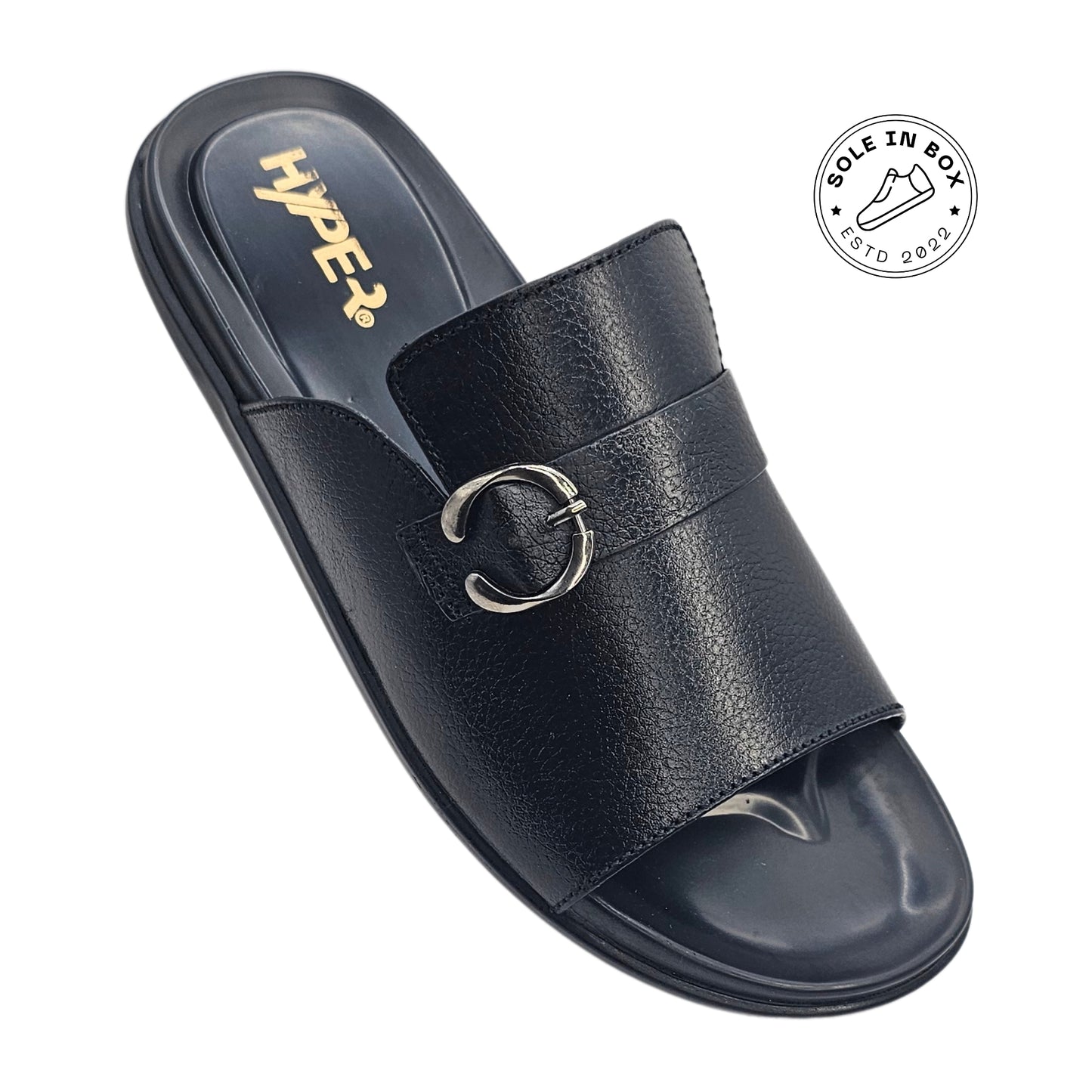 New Hyper Executive Medicated Sole Black Leather Slipper