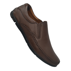 AirMan Brown Pure Leather Pump Shoes