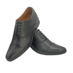 Sole in Box Imported Black Leather Oxford Shoes