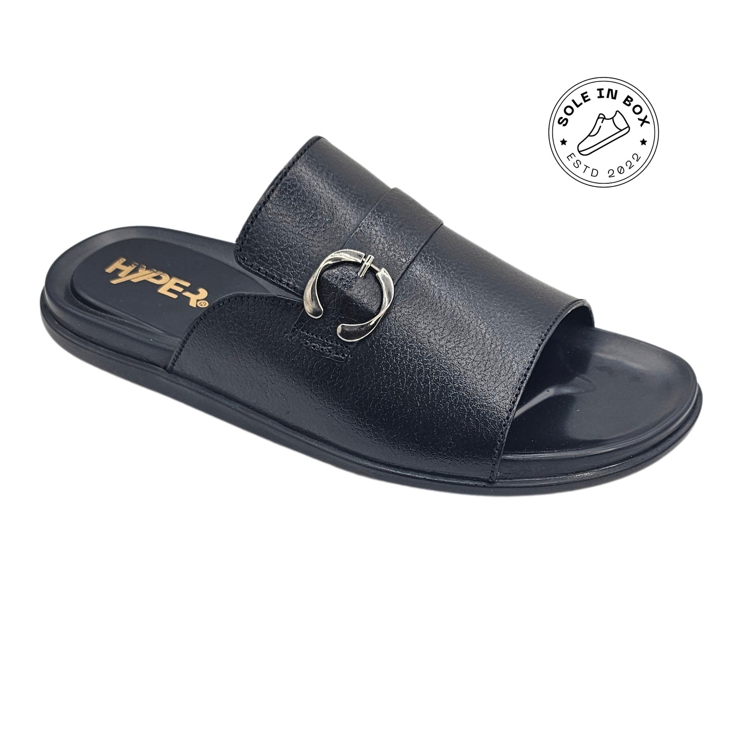 New Hyper Executive Medicated Sole Black Leather Slipper