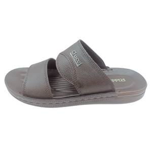 Riddles Medicated Sole Brown Leather Waterproof Slipper
