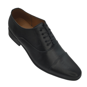 Sole in Box Imported Black Leather Oxford Shoes