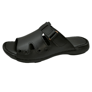 S Collection Handmade Black Leather Slipper
