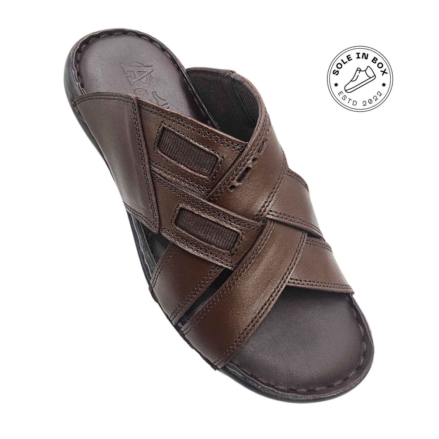A Collection Brown Leather Comfort Slipper