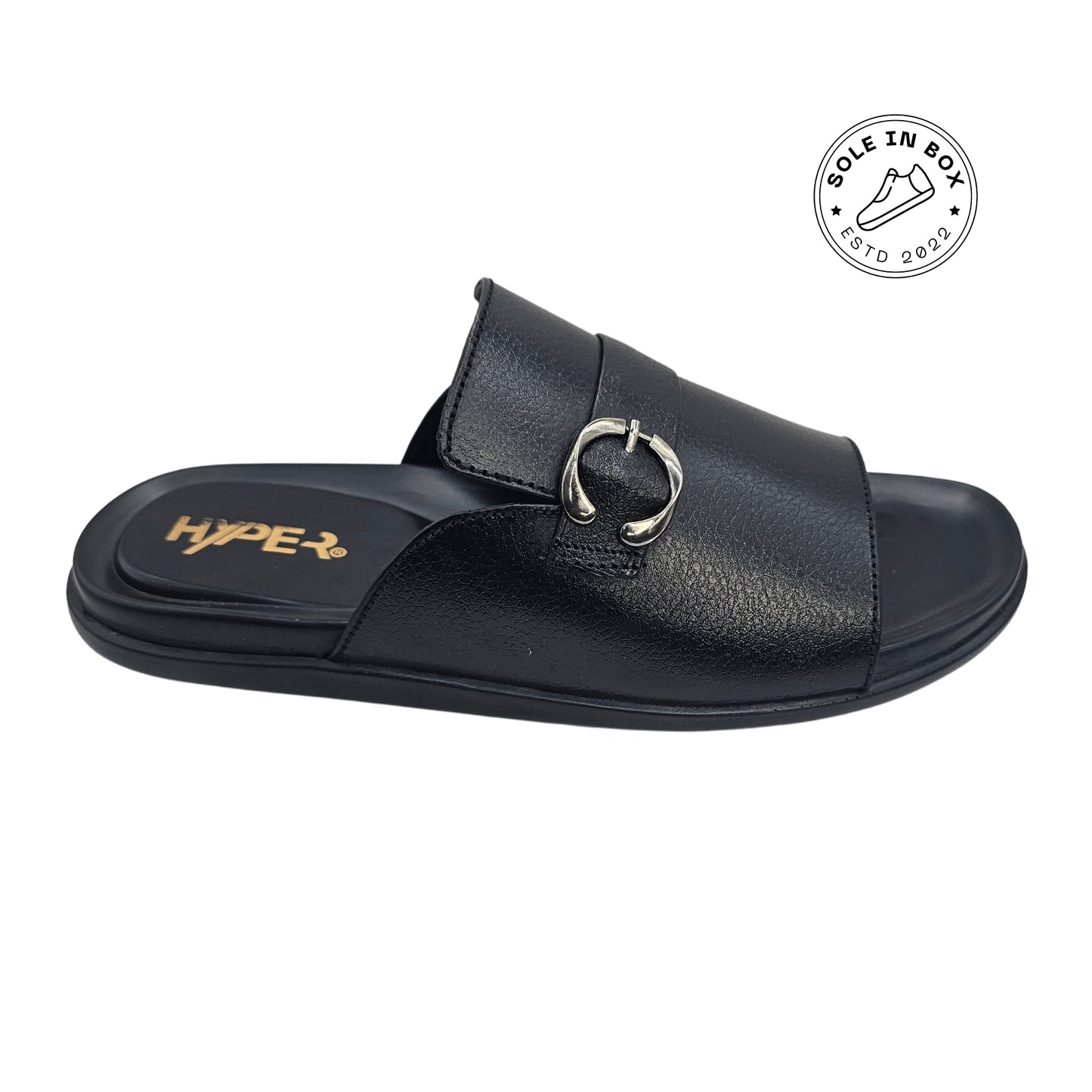 New Hyper Executive Medicated Sole Black Leather Slipper