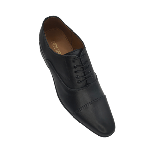 Sole in Box Imported Black Leather Oxford Shoes