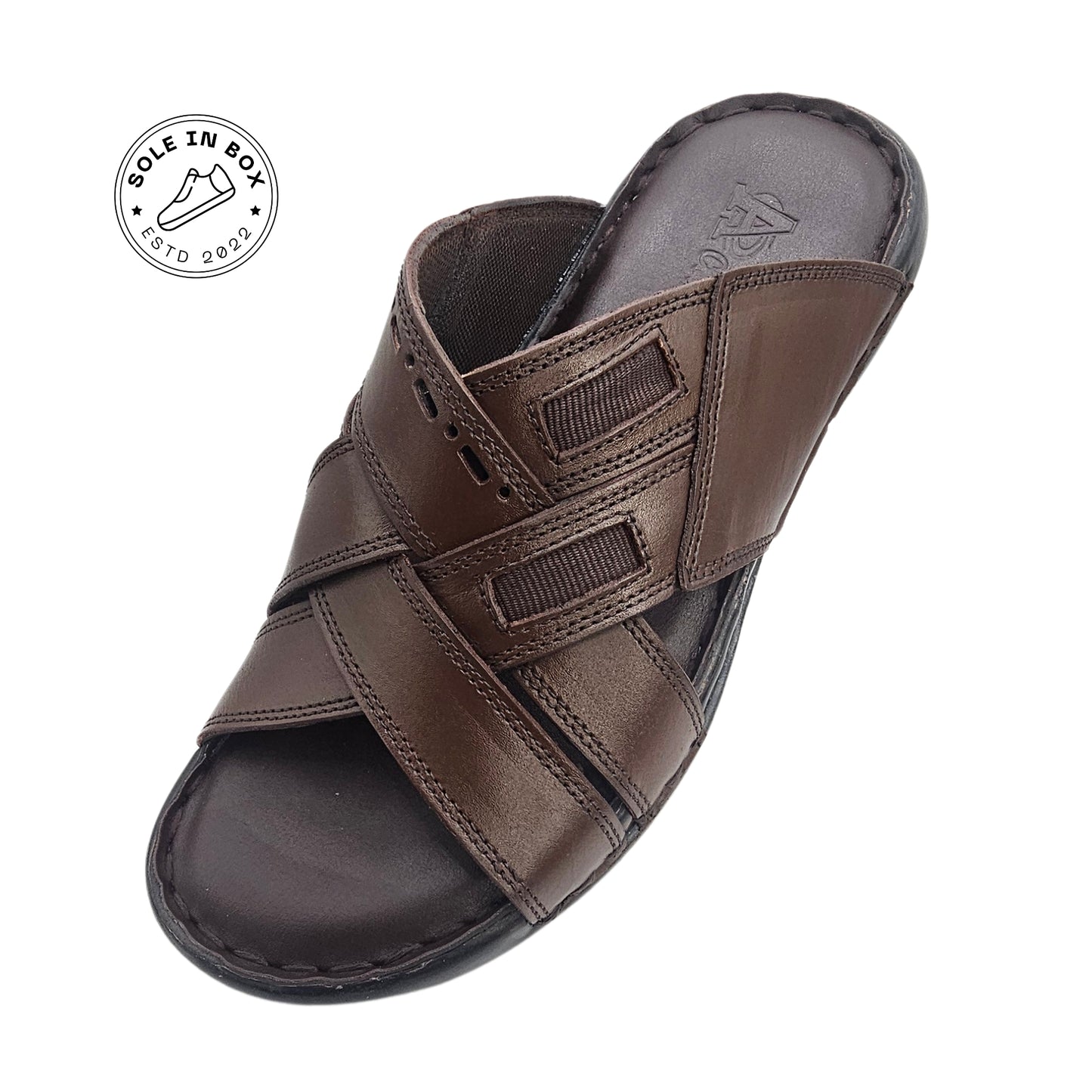 A Collection Brown Leather Comfort Slipper