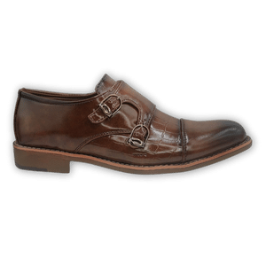 Dejavu Premium Textured Double Monk Chiko Shoes