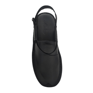 Maker Handmade Pure Leather Black Peshawari Chappal