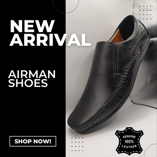 AirMan Black Leather Pump Shoes