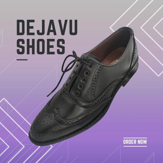 Dejavu Premium Range Black Shoes