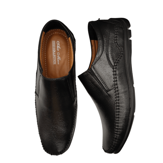 AirMan Black Leather Pump Shoes