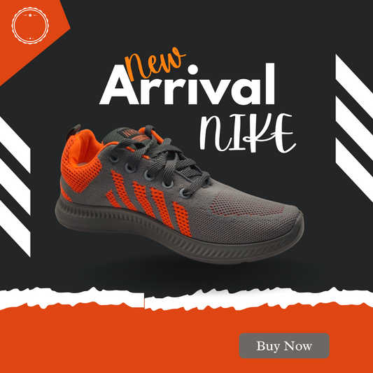 Grey Orange Sports Shoes for Men