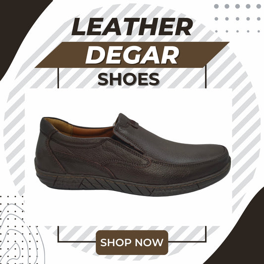 Strobel Brown Imported Leather Degar Shoes - Medicated Insole