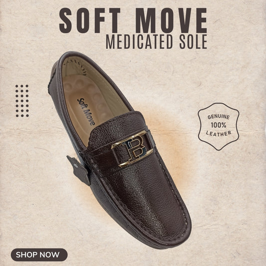 Soft Move Medicated Sole Brown Leather Loafer