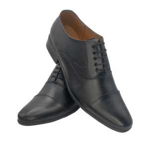 Sole in Box Imported Black Leather Oxford Shoes