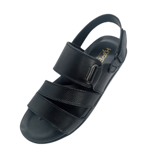 Hyper Executive Medicated Sole Black Leather Sandal