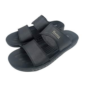Riddles Medicated Sole Black Leather Waterproof Slipper