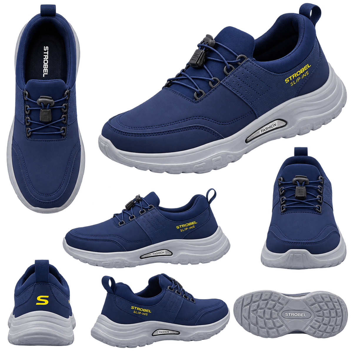 Strobel Blue Slip-Ins Sneakers with Air-Cooled Memory Foam