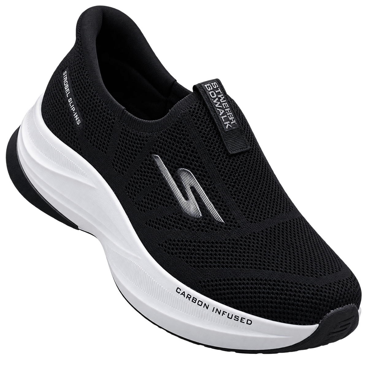 Strobel Max Cushioning Black Imported Slip-Ins Sneakers