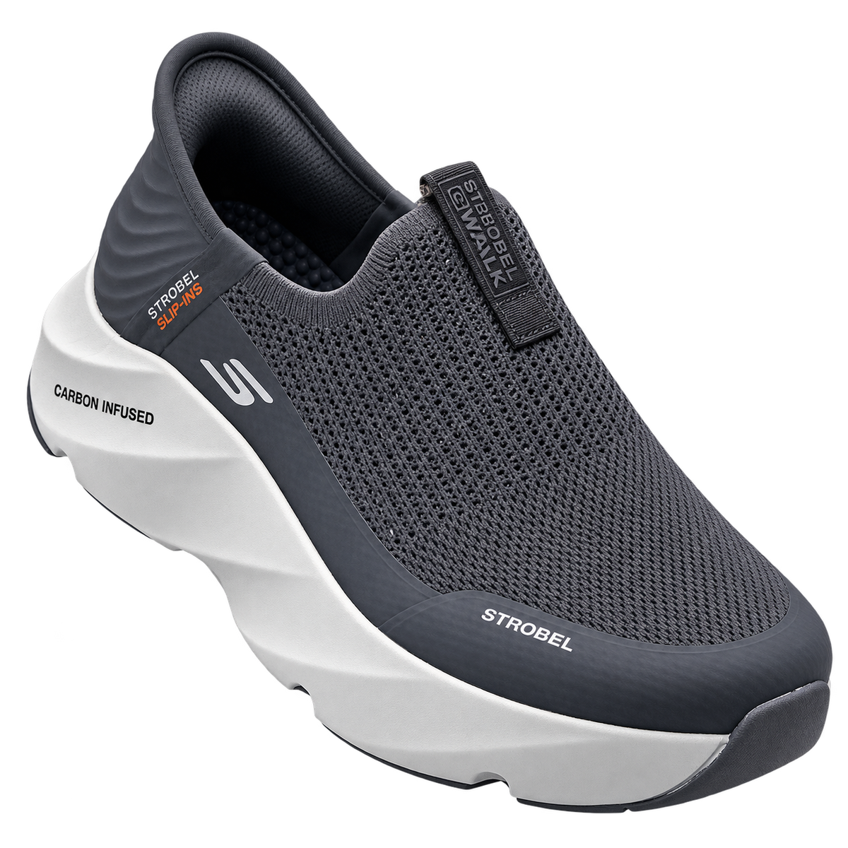 Strobel Max Cushioning Grey Premium Arch Fit Slip-Ins Sneakers