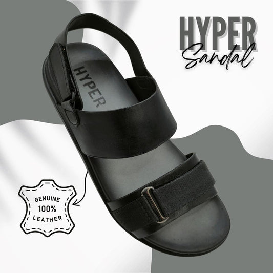 Hyper Leather Black Comfort Sandal