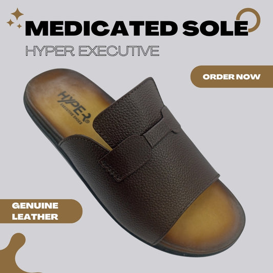 Hyper Executive Medicated Sole Brown Leather Slipper